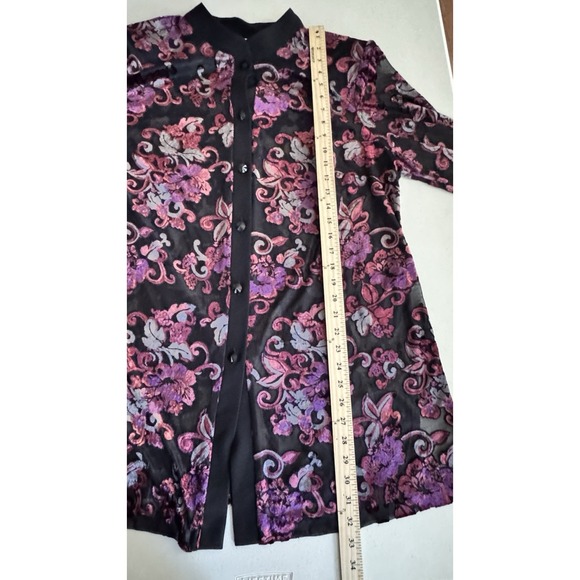 Vtg Y2K Dressbarn Top Tunic 18W Burnout Velvet Fairy Whimsigoth Boho Festival - Picture 13 of 16